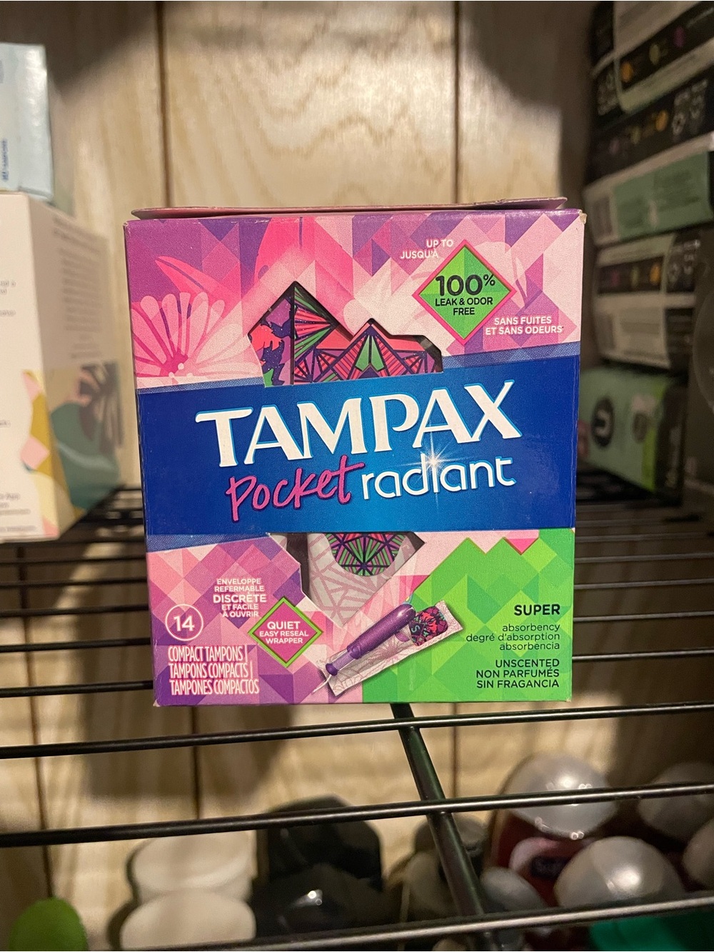 Tampax Pocket Radiant Compact Tampons - Purple, Super Absorbency